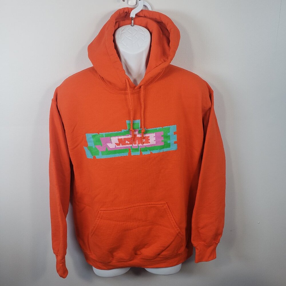 Justin Bieber Justice Tour Orange Hooded Sweatshirt Hoodie Mens M Adult /B126